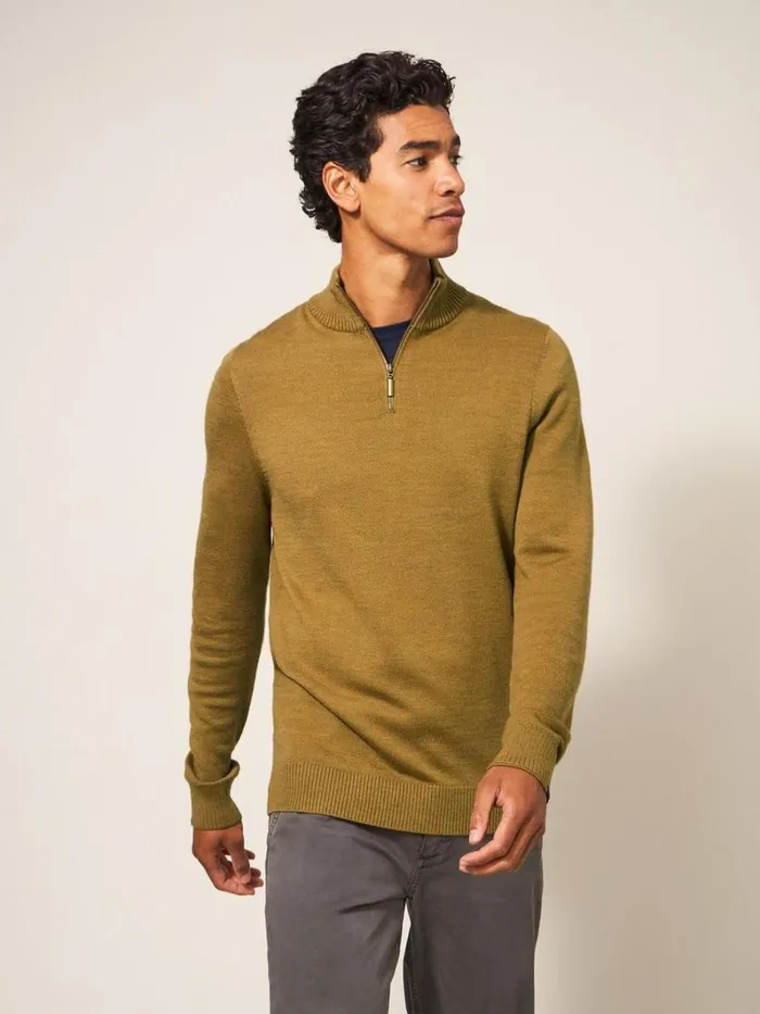 White Stuff KNITWEAR Newport Merino Jumper Mid Green 8211 Men White Stuff KNITWEAR Newport Merino Jumper Mid Green 8211 Men