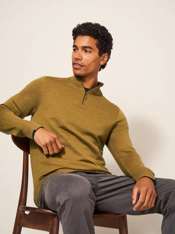 White Stuff KNITWEAR Newport Merino Jumper Mid Green 8211 Men White Stuff KNITWEAR Newport Merino Jumper Mid Green 8211 Men