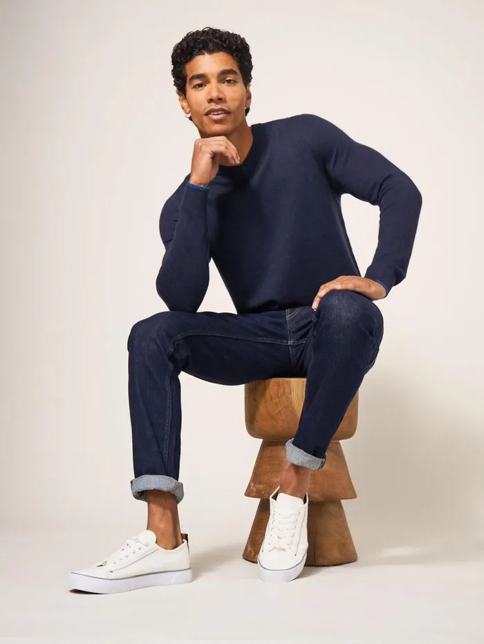 White Stuff KNITWEAR Newport Merino Vee Neck Dark Navy 8211 Men White Stuff KNITWEAR Newport Merino Vee Neck Dark Navy 8211 Men
