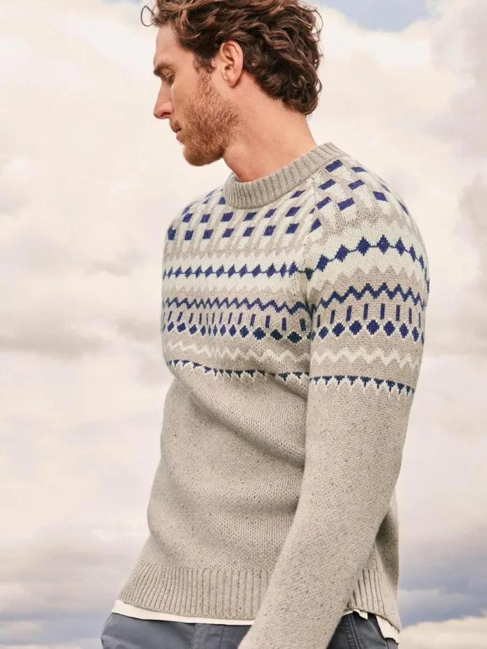 White Stuff KNITWEAR Nordic Yoke Fairisle Crew Dark Natural 8211 Men White Stuff KNITWEAR Nordic Yoke Fairisle Crew Dark Natural 8211 Men