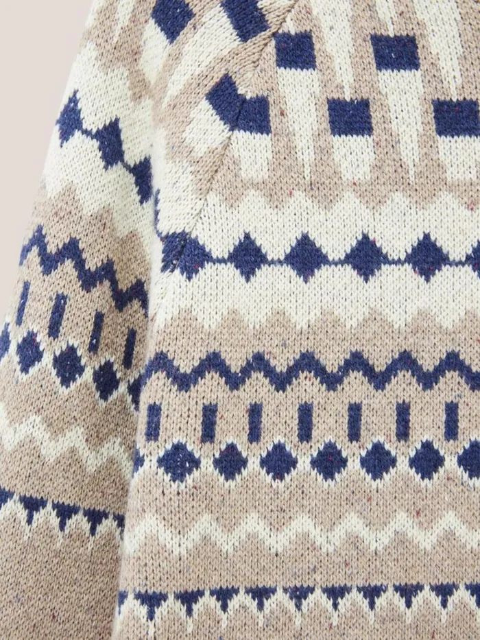 White Stuff KNITWEAR Nordic Yoke Fairisle Crew Dark Natural 8211 Men White Stuff KNITWEAR Nordic Yoke Fairisle Crew Dark Natural 8211 Men