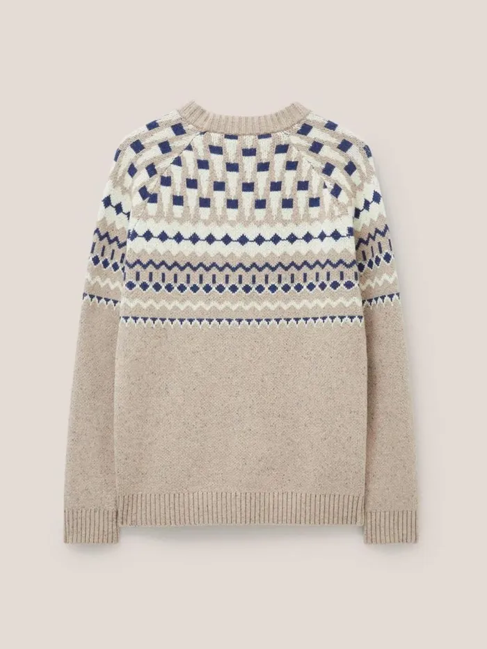 White Stuff KNITWEAR Nordic Yoke Fairisle Crew Dark Natural 8211 Men White Stuff KNITWEAR Nordic Yoke Fairisle Crew Dark Natural 8211 Men