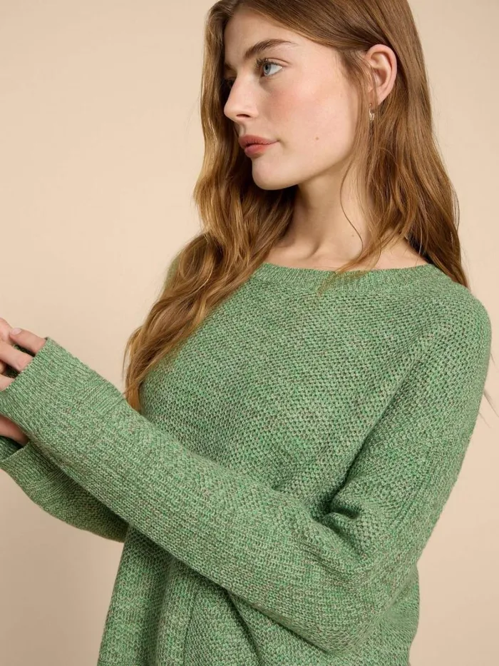 White Stuff KNITWEAR NORTHBANK CREW NECK JUMPER Mid Green 8211 Women White Stuff KNITWEAR NORTHBANK CREW NECK JUMPER Mid Green 8211 Women
