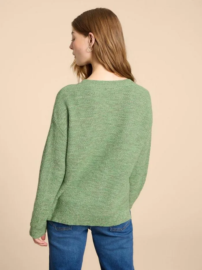 White Stuff KNITWEAR NORTHBANK CREW NECK JUMPER Mid Green 8211 Women White Stuff KNITWEAR NORTHBANK CREW NECK JUMPER Mid Green 8211 Women