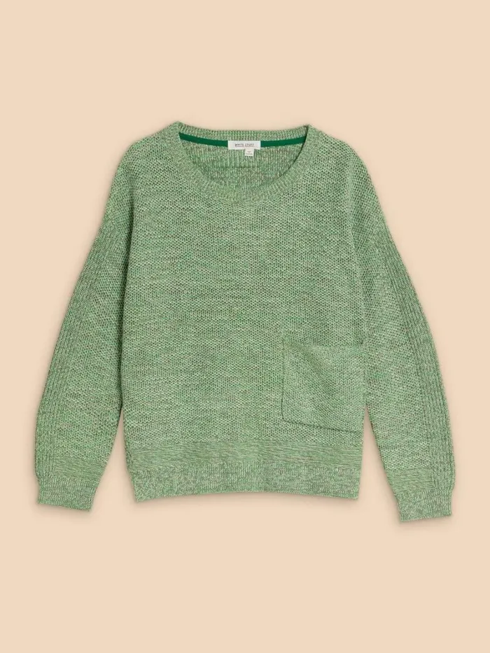 White Stuff KNITWEAR NORTHBANK CREW NECK JUMPER Mid Green 8211 Women White Stuff KNITWEAR NORTHBANK CREW NECK JUMPER Mid Green 8211 Women