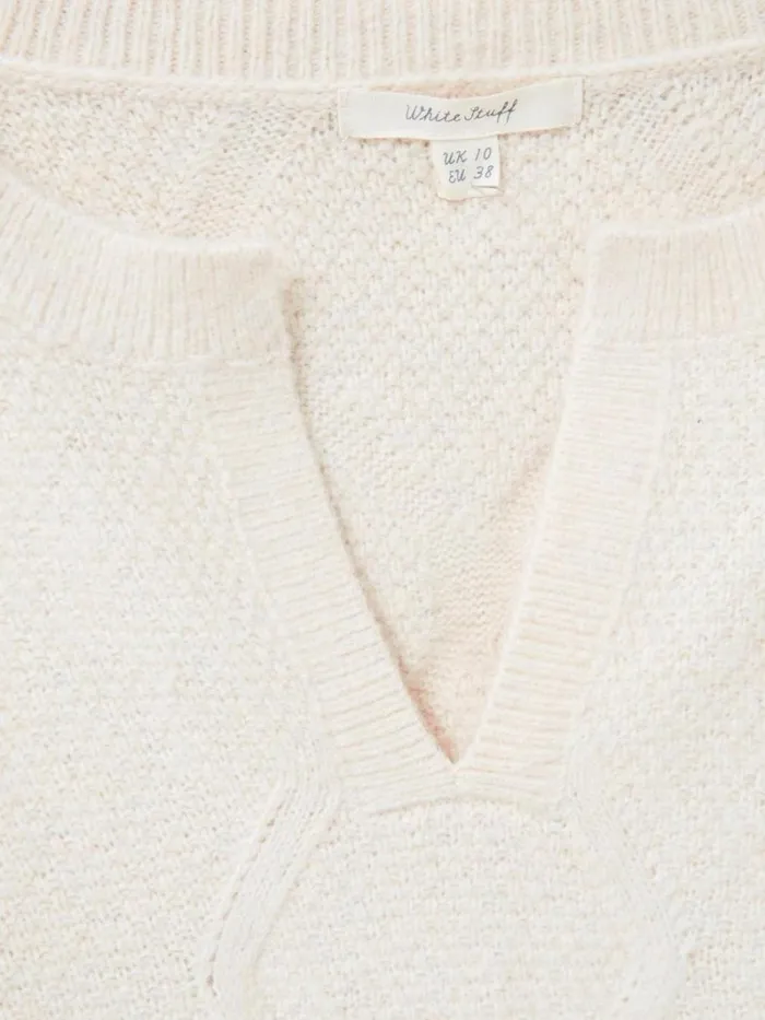 White Stuff KNITWEAR NOTCH NECK JUMPER Light Natural 8211 Women White Stuff KNITWEAR NOTCH NECK JUMPER Light Natural 8211 Women