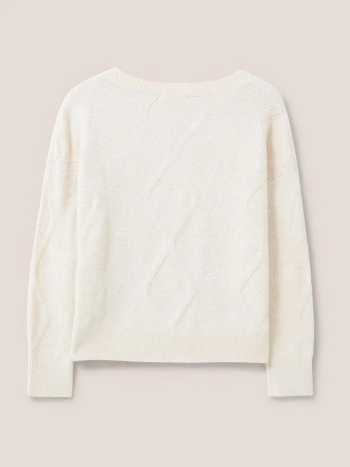 White Stuff KNITWEAR NOTCH NECK JUMPER Light Natural 8211 Women White Stuff KNITWEAR NOTCH NECK JUMPER Light Natural 8211 Women