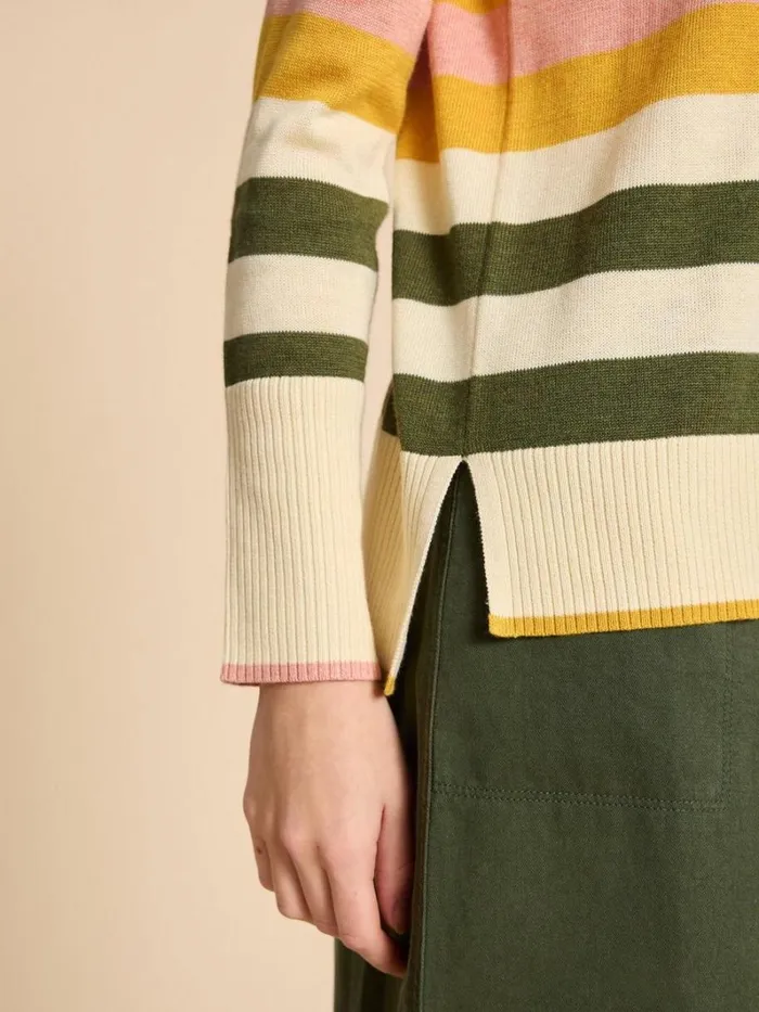 White Stuff KNITWEAR OLIVE STRIPE KNITTED JUMPER Natural Multi 8211 Women White Stuff KNITWEAR OLIVE STRIPE KNITTED JUMPER Natural Multi 8211 Women