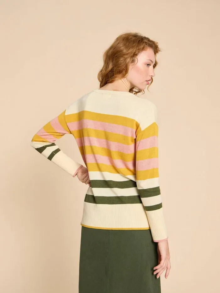 White Stuff KNITWEAR OLIVE STRIPE KNITTED JUMPER Natural Multi 8211 Women White Stuff KNITWEAR OLIVE STRIPE KNITTED JUMPER Natural Multi 8211 Women