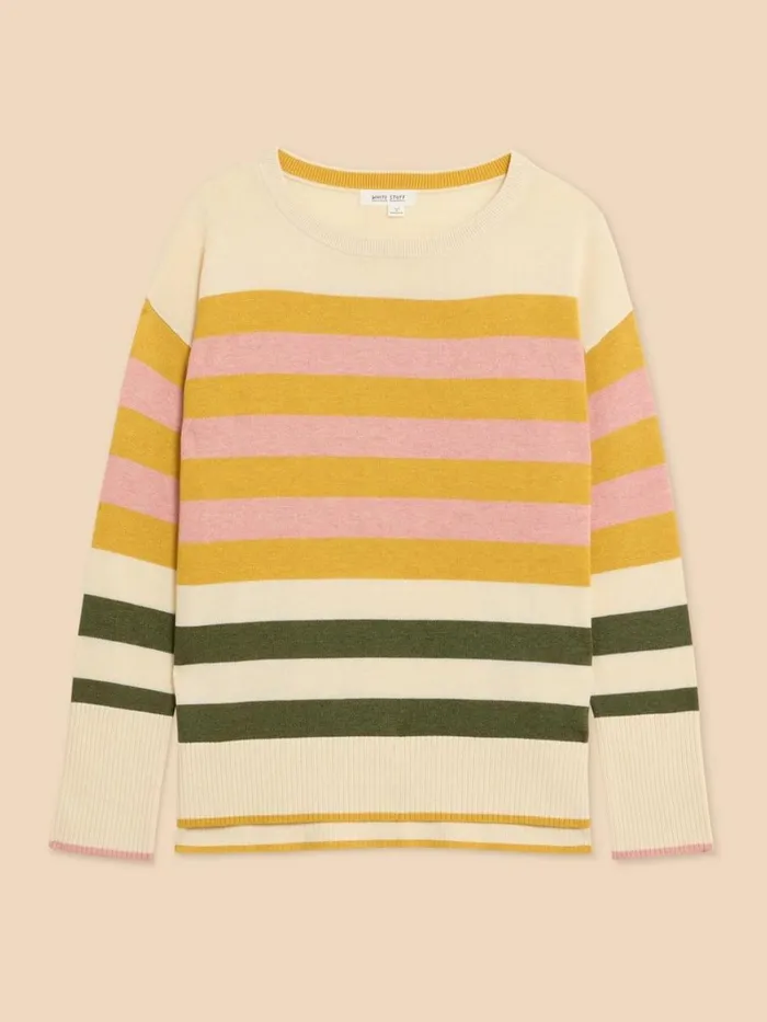 White Stuff KNITWEAR OLIVE STRIPE KNITTED JUMPER Natural Multi 8211 Women White Stuff KNITWEAR OLIVE STRIPE KNITTED JUMPER Natural Multi 8211 Women