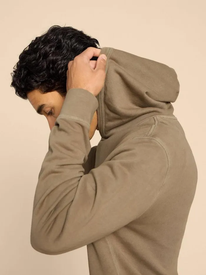 White Stuff KNITWEAR Overhead Hoodie Khaki Green 8211 Men
