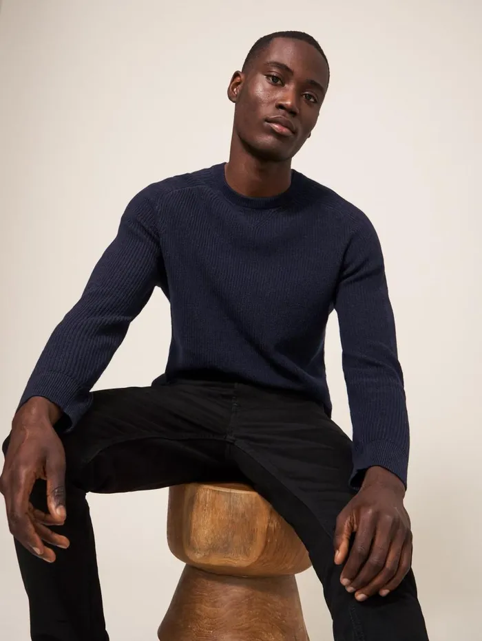 White Stuff KNITWEAR Pentire Crew Dark Navy 8211 Men White Stuff KNITWEAR Pentire Crew Dark Navy 8211 Men
