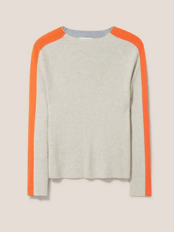 White Stuff KNITWEAR POP RIB JUMPER Natural Multi 8211 Women White Stuff KNITWEAR POP RIB JUMPER Natural Multi 8211 Women