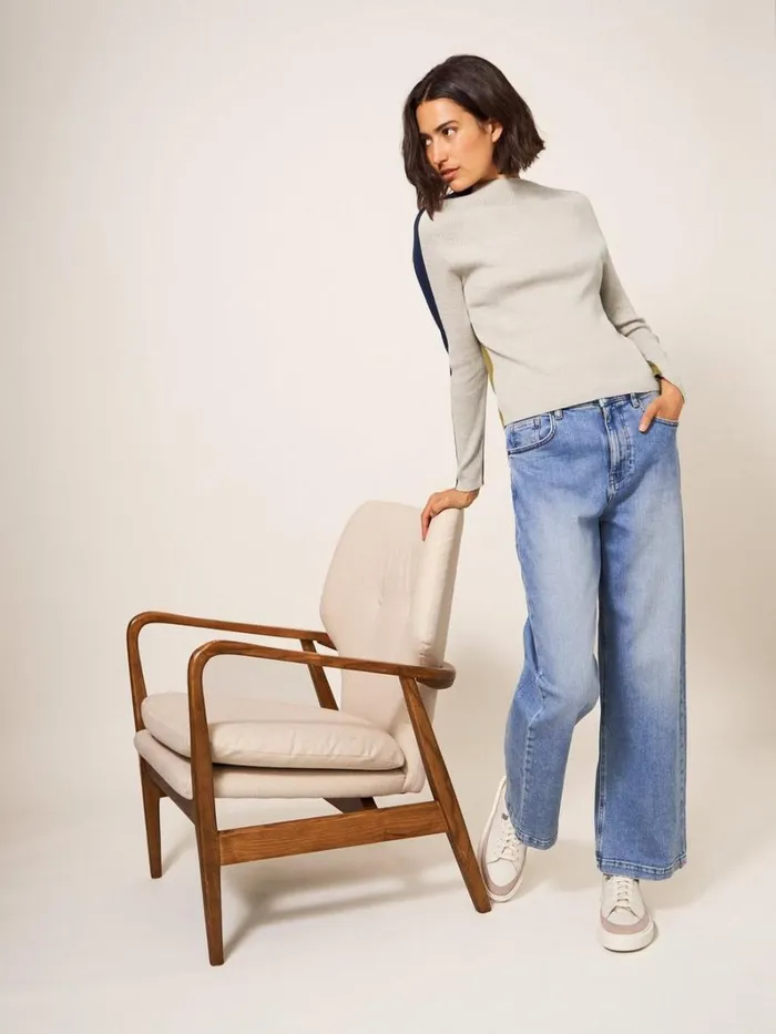 White Stuff KNITWEAR POP RIB LONG SLEEVE JUMPER Green Multi 8211 Women White Stuff KNITWEAR POP RIB LONG SLEEVE JUMPER Green Multi 8211 Women