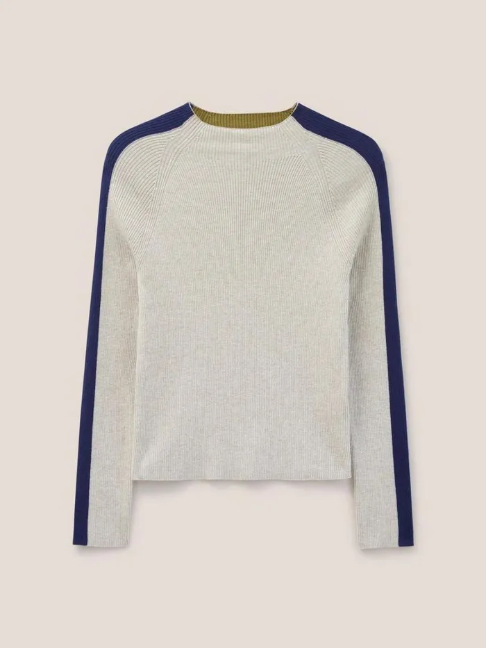 White Stuff KNITWEAR POP RIB LONG SLEEVE JUMPER Green Multi 8211 Women White Stuff KNITWEAR POP RIB LONG SLEEVE JUMPER Green Multi 8211 Women
