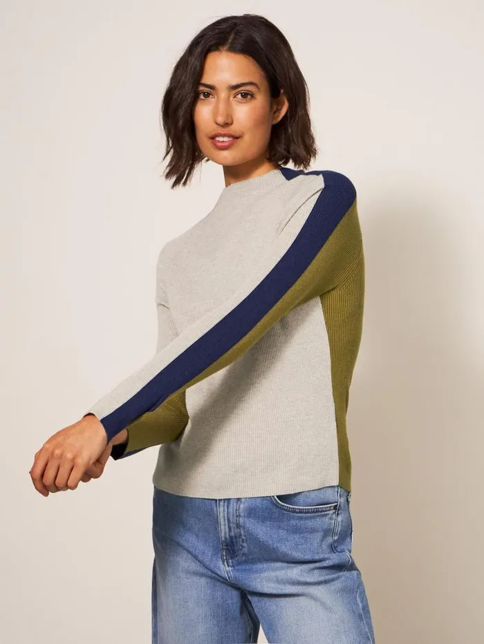 White Stuff KNITWEAR POP RIB LONG SLEEVE JUMPER Green Multi 8211 Women White Stuff KNITWEAR POP RIB LONG SLEEVE JUMPER Green Multi 8211 Women