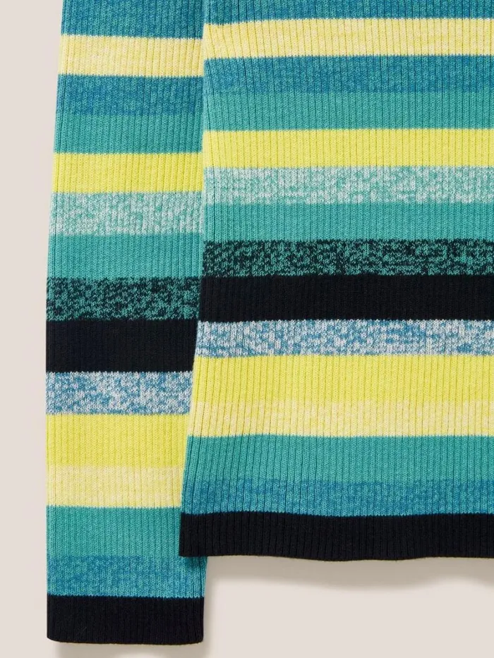 White Stuff KNITWEAR RIBBED JUMPER Teal Multi 8211 Women White Stuff KNITWEAR RIBBED JUMPER Teal Multi 8211 Women