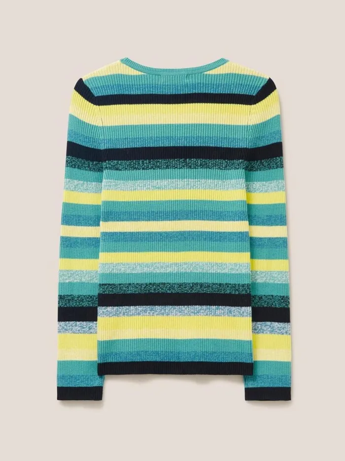 White Stuff KNITWEAR RIBBED JUMPER Teal Multi 8211 Women White Stuff KNITWEAR RIBBED JUMPER Teal Multi 8211 Women