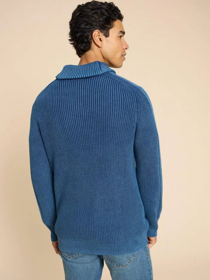 White Stuff KNITWEAR Ribbed Shawl Neck Jumper Dark Navy 8211 Men White Stuff KNITWEAR Ribbed Shawl Neck Jumper Dark Navy 8211 Men