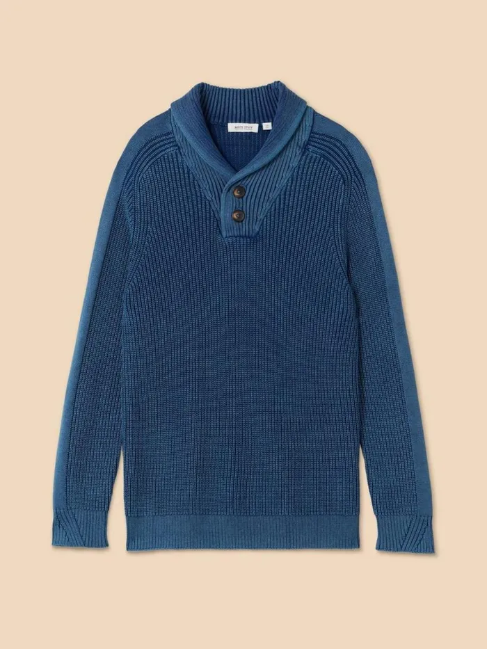 White Stuff KNITWEAR Ribbed Shawl Neck Jumper Dark Navy 8211 Men White Stuff KNITWEAR Ribbed Shawl Neck Jumper Dark Navy 8211 Men