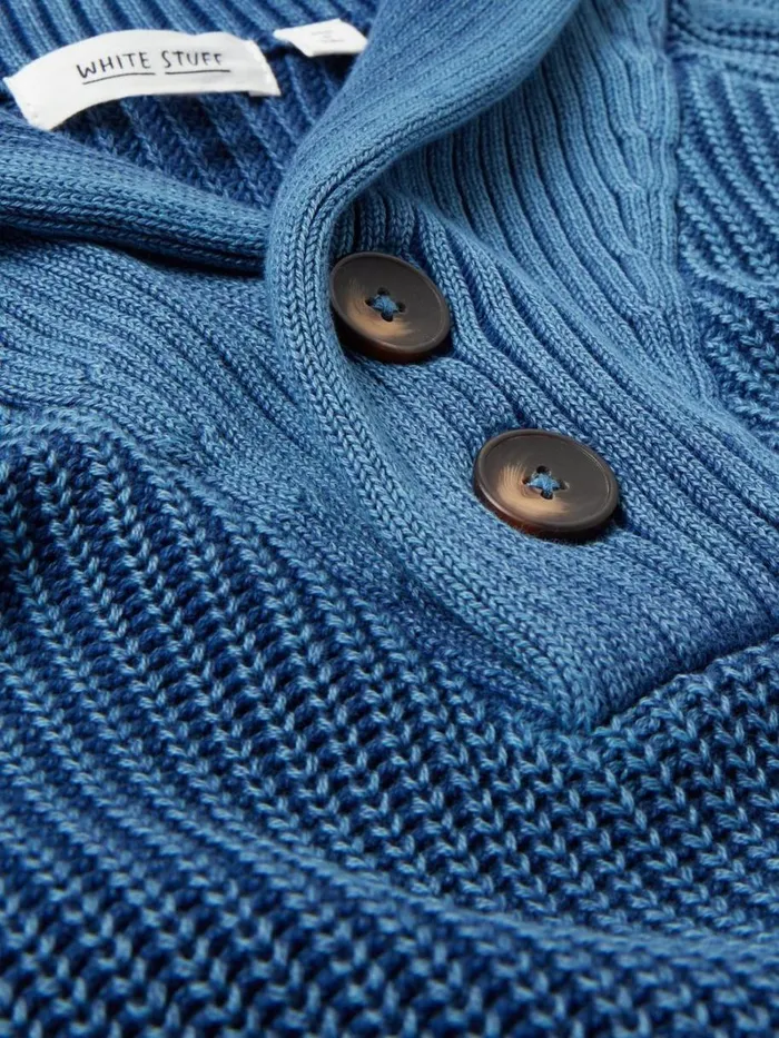 White Stuff KNITWEAR Ribbed Shawl Neck Jumper Dark Navy 8211 Men White Stuff KNITWEAR Ribbed Shawl Neck Jumper Dark Navy 8211 Men