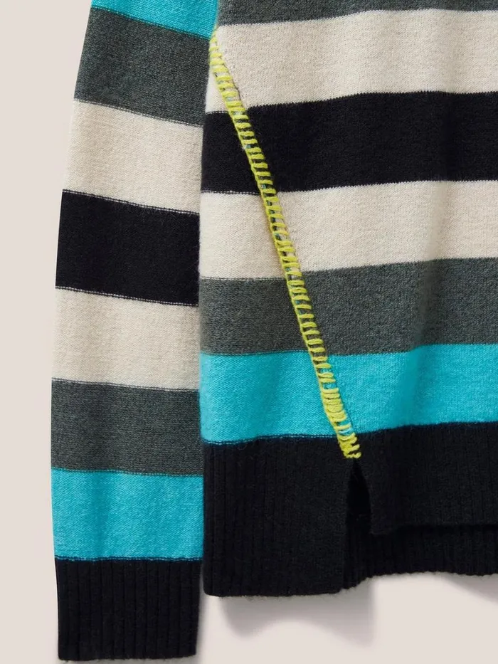 White Stuff KNITWEAR RIPPLE KNITTED CREW NECK JUMPER Blue Multi 8211 Women White Stuff KNITWEAR RIPPLE KNITTED CREW NECK JUMPER Blue Multi 8211 Women