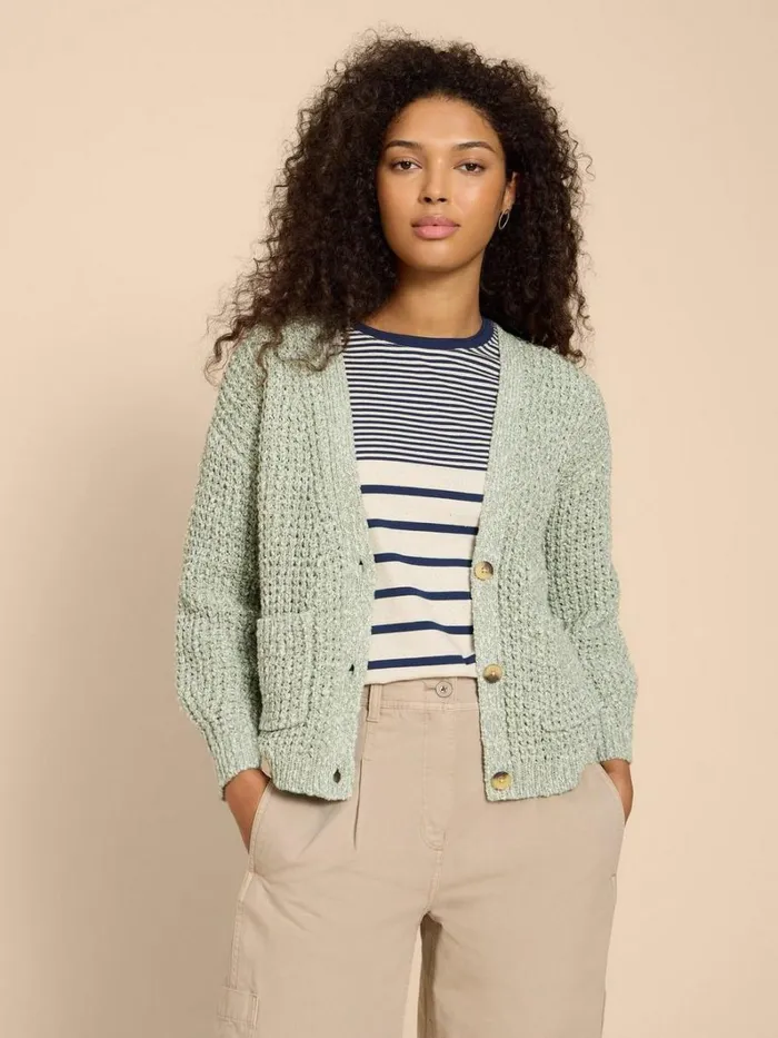 White Stuff KNITWEAR SESSI CARDI Dusty Green 8211 Women