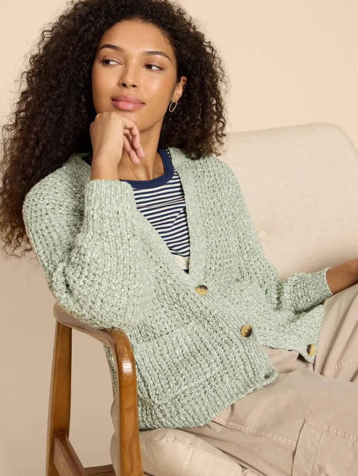 White Stuff KNITWEAR SESSI CARDI Dusty Green 8211 Women White Stuff KNITWEAR SESSI CARDI Dusty Green 8211 Women