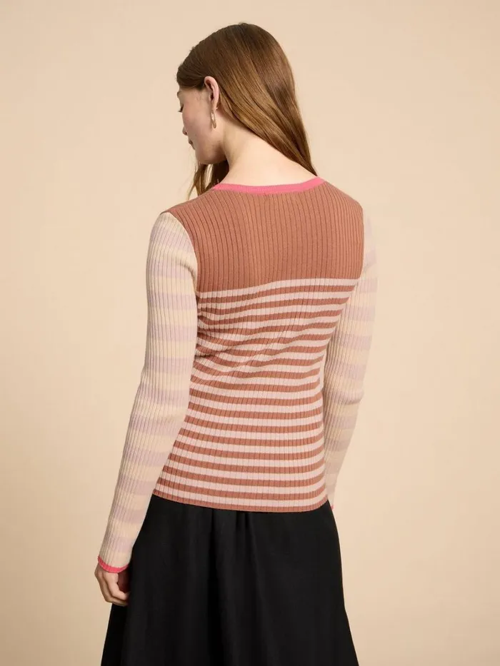 White Stuff KNITWEAR SKINNY RIB CREW NECK JUMPER Natural Multi 8211 Women White Stuff KNITWEAR SKINNY RIB CREW NECK JUMPER Natural Multi 8211 Women