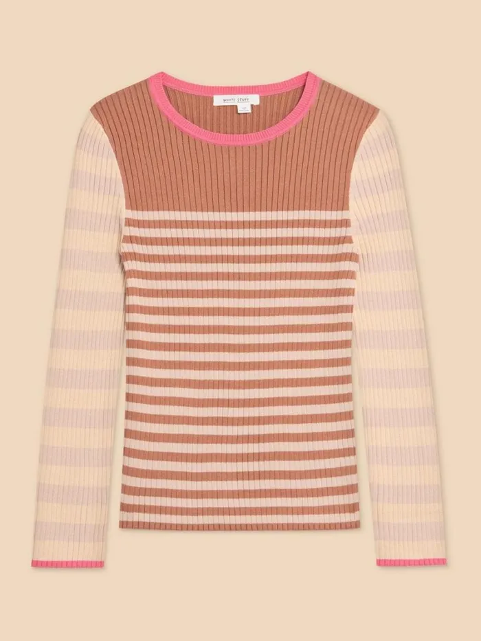 White Stuff KNITWEAR SKINNY RIB CREW NECK JUMPER Natural Multi 8211 Women White Stuff KNITWEAR SKINNY RIB CREW NECK JUMPER Natural Multi 8211 Women