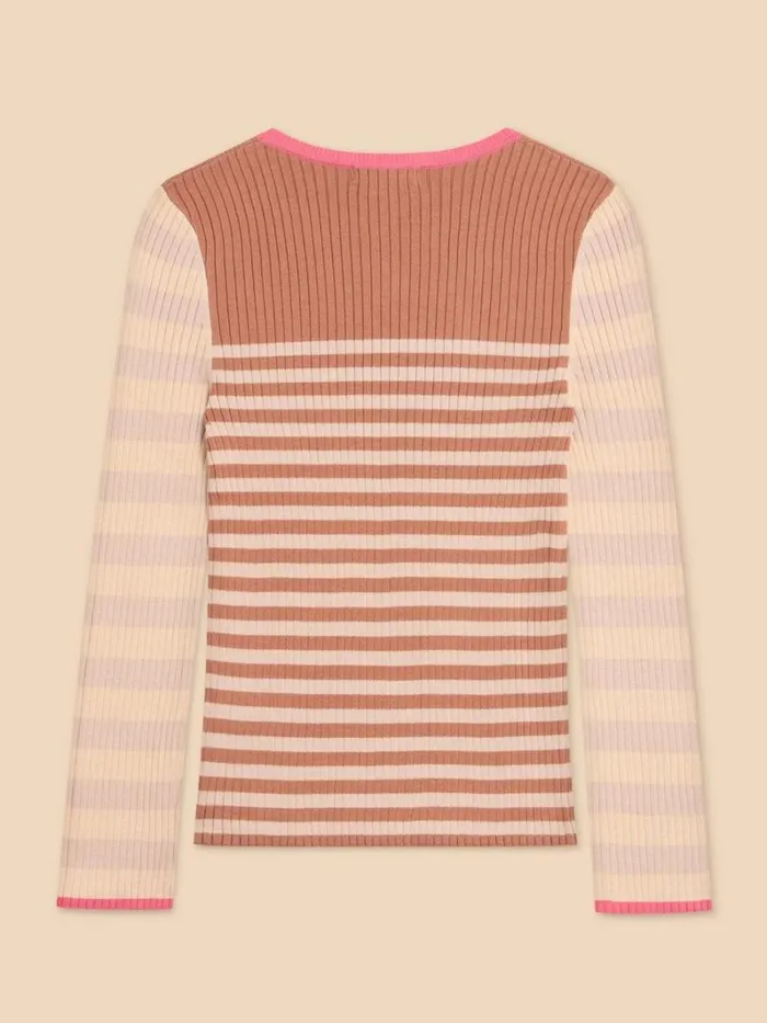 White Stuff KNITWEAR SKINNY RIB CREW NECK JUMPER Natural Multi 8211 Women White Stuff KNITWEAR SKINNY RIB CREW NECK JUMPER Natural Multi 8211 Women