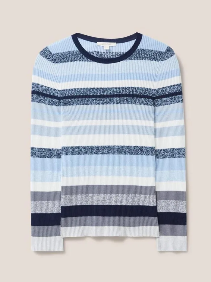 White Stuff KNITWEAR SKINNY RIBBED JUMPER Blue Multi 8211 Women White Stuff KNITWEAR SKINNY RIBBED JUMPER Blue Multi 8211 Women