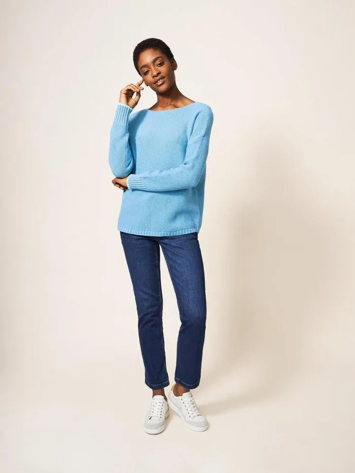 White Stuff KNITWEAR Southbank Jumper Mid Blue 8211 Women