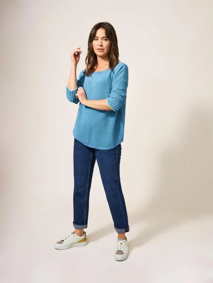 White Stuff KNITWEAR Southbank Jumper Mid Blue 8211 Women White Stuff KNITWEAR Southbank Jumper Mid Blue 8211 Women