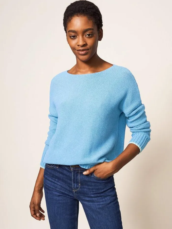 White Stuff KNITWEAR Southbank Jumper Mid Blue 8211 Women White Stuff KNITWEAR Southbank Jumper Mid Blue 8211 Women