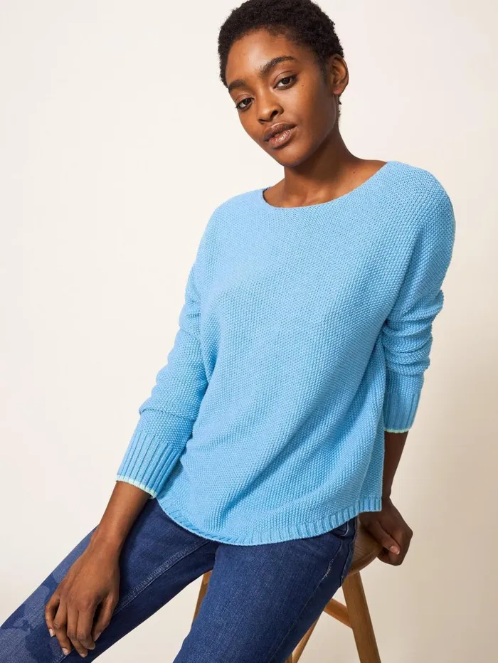 White Stuff KNITWEAR Southbank Jumper Mid Blue 8211 Women White Stuff KNITWEAR Southbank Jumper Mid Blue 8211 Women