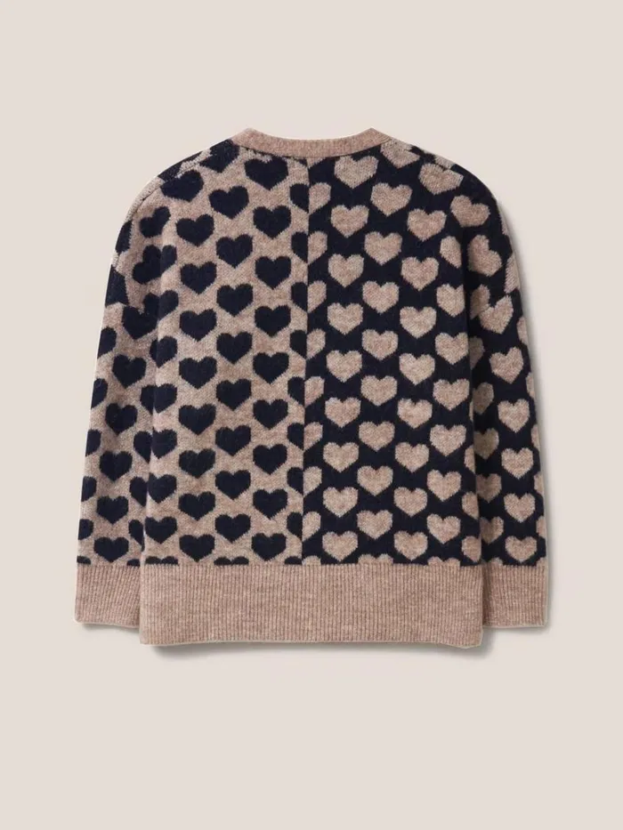 White Stuff KNITWEAR TONAL HEARTS CARDI Natural Multi 8211 Women White Stuff KNITWEAR TONAL HEARTS CARDI Natural Multi 8211 Women