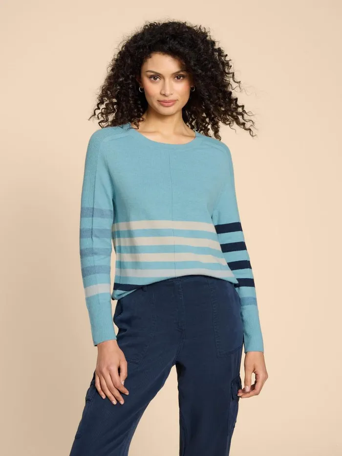 White Stuff KNITWEAR URBAN STRIPED JUMPER Blue Multi 8211 Women White Stuff KNITWEAR URBAN STRIPED JUMPER Blue Multi 8211 Women