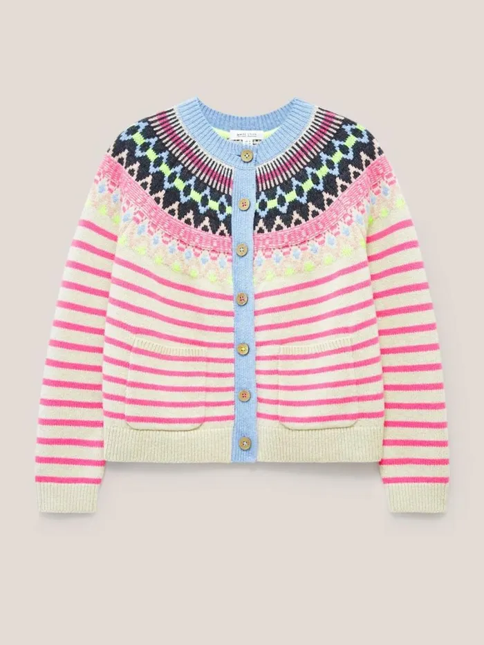White Stuff KNITWEAR WOODLAND FAIRISLE CARDI Pink Multi 8211 Women White Stuff KNITWEAR WOODLAND FAIRISLE CARDI Pink Multi 8211 Women