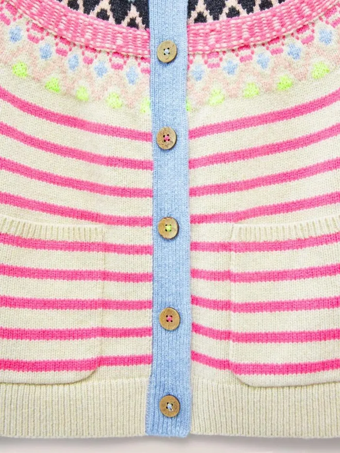 White Stuff KNITWEAR WOODLAND FAIRISLE CARDI Pink Multi 8211 Women White Stuff KNITWEAR WOODLAND FAIRISLE CARDI Pink Multi 8211 Women