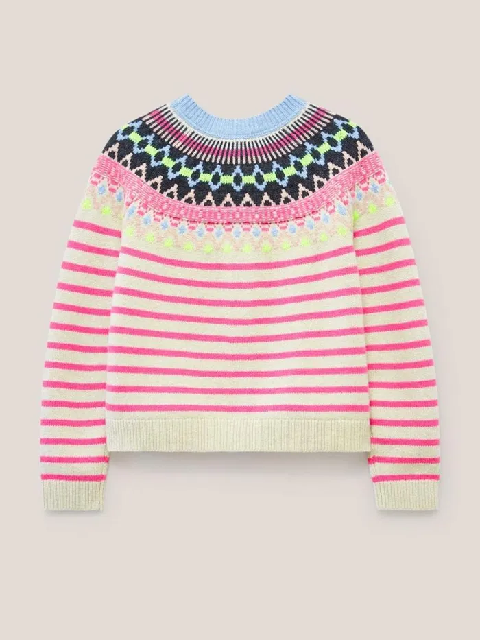 White Stuff KNITWEAR WOODLAND FAIRISLE CARDI Pink Multi 8211 Women White Stuff KNITWEAR WOODLAND FAIRISLE CARDI Pink Multi 8211 Women