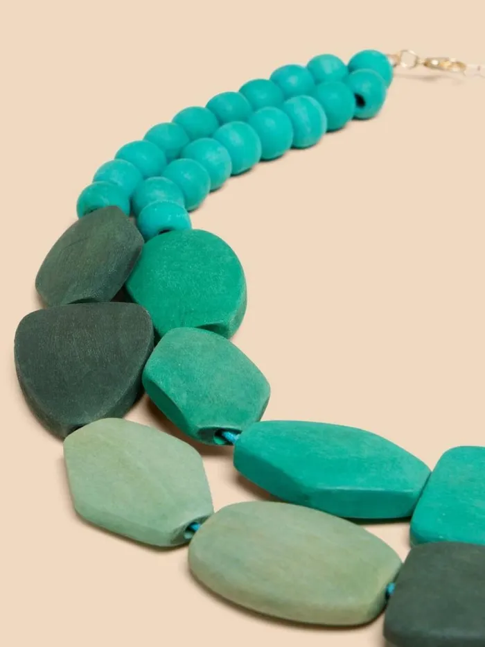 White Stuff NECKLACES Petunia Wood Necklace Blue Multi 8211 Women