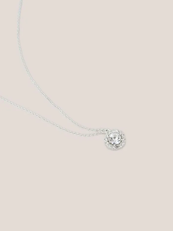 White Stuff NECKLACES Silver Plated Glass Pendant Necklace Silver Tone Metallic 8211 Women White Stuff NECKLACES Silver Plated Glass Pendant Necklace Silver Tone Metallic 8211 Women