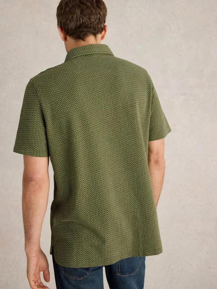 White Stuff POLO SHIRTS Jacquard Polo Khaki Green 8211 Men White Stuff POLO SHIRTS Jacquard Polo Khaki Green 8211 Men