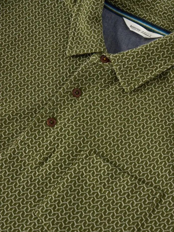 White Stuff POLO SHIRTS Jacquard Polo Khaki Green 8211 Men White Stuff POLO SHIRTS Jacquard Polo Khaki Green 8211 Men