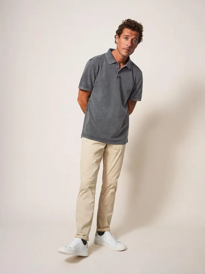 White Stuff POLO SHIRTS Utility Polo Washed Black 8211 Men