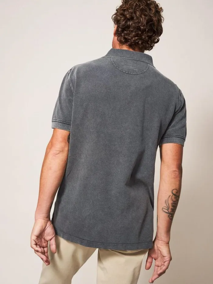 White Stuff POLO SHIRTS Utility Polo Washed Black 8211 Men White Stuff POLO SHIRTS Utility Polo Washed Black 8211 Men