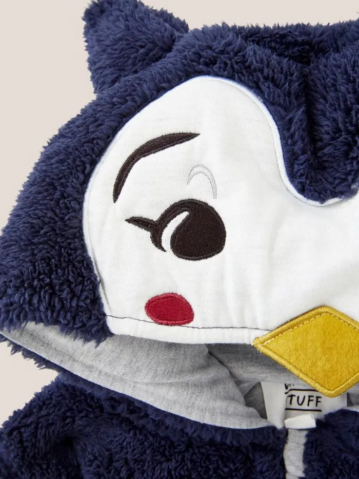White Stuff PYJAMAS Penguin Onesie Chambray Blue 8211 Kids