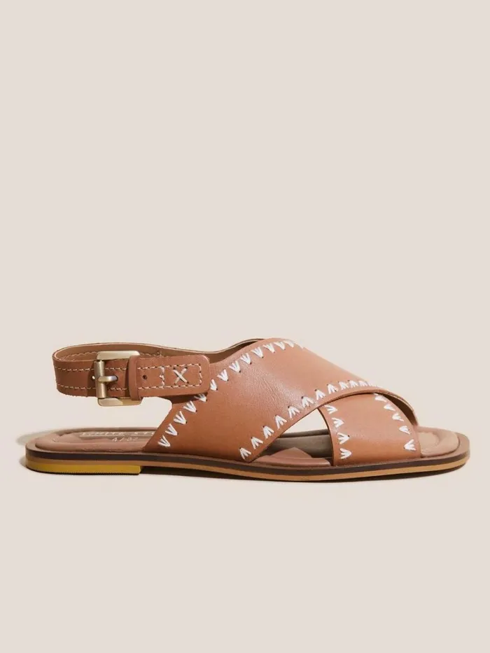 White Stuff SANDALS Craft Leather Sandal Mid Tan 8211 Women