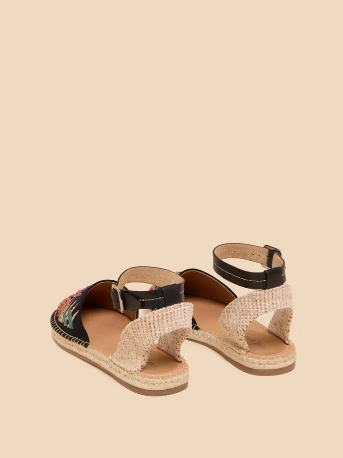 White Stuff SANDALS Honeysuckle Leaf Espadrille Black Multi 8211 Women White Stuff SANDALS Honeysuckle Leaf Espadrille Black Multi 8211 Women